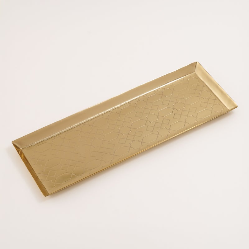 Gold Serving Tray 50 X 18 X 2Cm